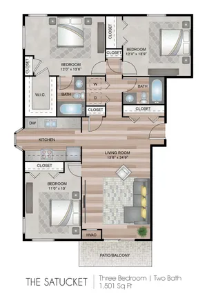 3 Bed, 2 Bath Affordable Unit