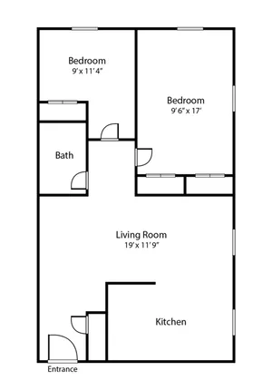 2 bedroom floor plan at Morrisville Meadows