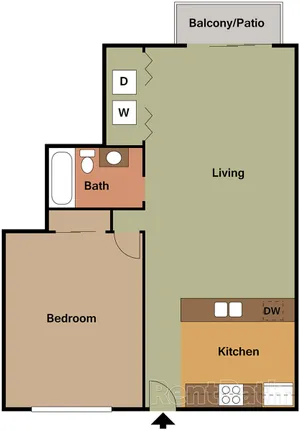 1 bedroom apartment with balcony