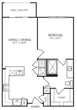 1 bedroom 1 bath floor plan
