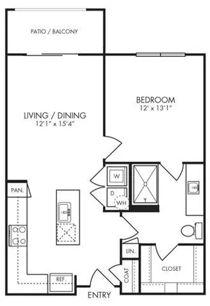 1 bedroom 1 bath floor plan