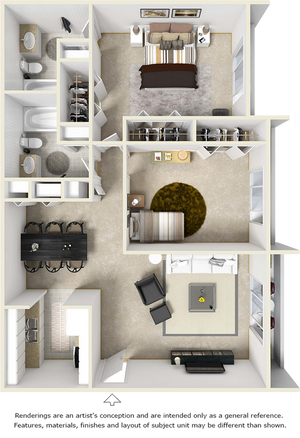 The Iris 2 bedrooms 2 bathrooms floor plan with premium finishes and wood styles floor