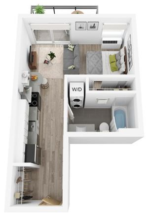 Plan C | studio, 1 bathroom