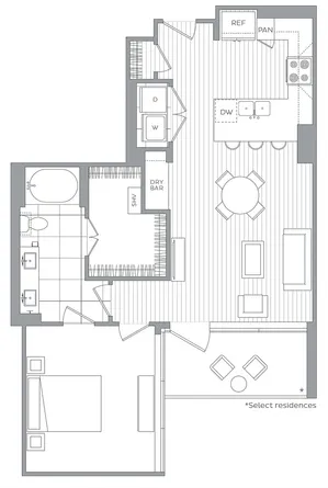 M / 1 Bedroom / 1 Bath