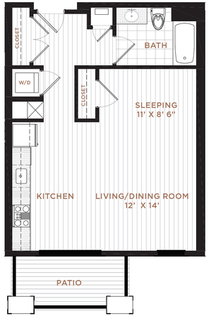 Floor Plan 2 | Studio Apartment Nashua NH | Corsa