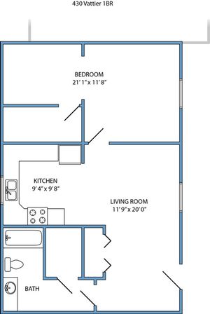 1-bed, 1-bath