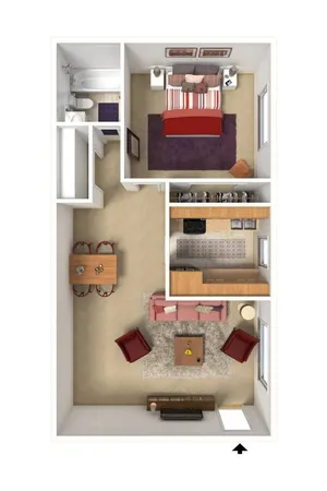 3D One Bedroom