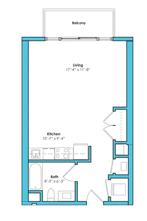 Studio (535 SF)