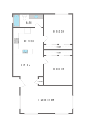 2 Bed 1 Bath