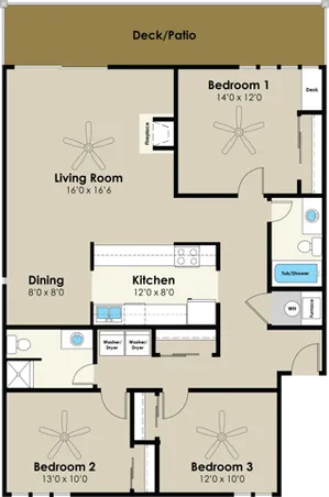 3 Bed 2 Bath