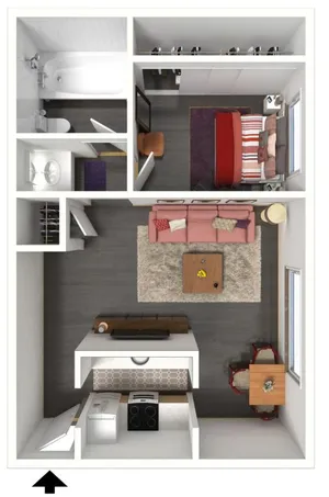 Citadel 29 - One Bedroom Floor Plan