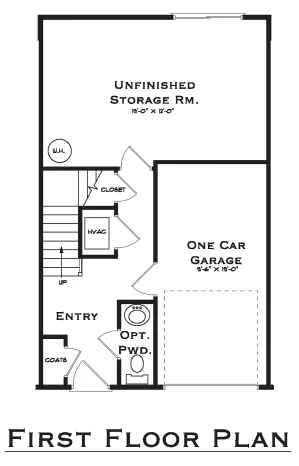 Terraces at Shepherdstown 4 Bedroom First Floor Plan With Garage
