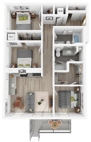 Plan X | 3 bedroom, 2 bath