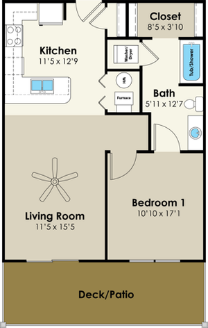 1BR/1BA