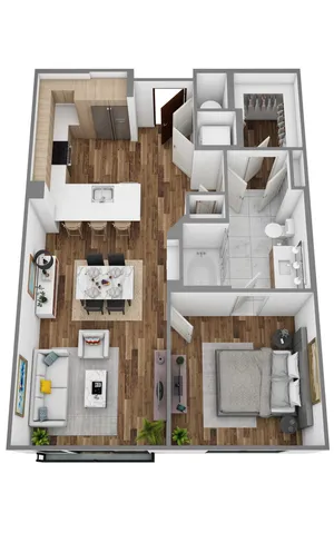 C 1bed/1bath