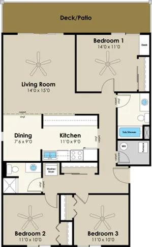 3BR 2BA