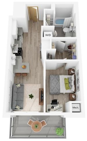 Plan H2 | 1 bedroom, 1 bathroom
