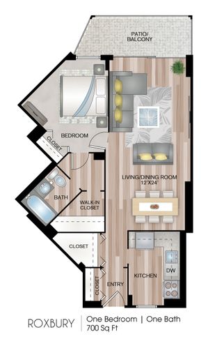 One Bedroom Floor Plan