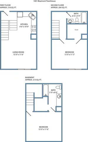 2-bed, 2-bath townhome