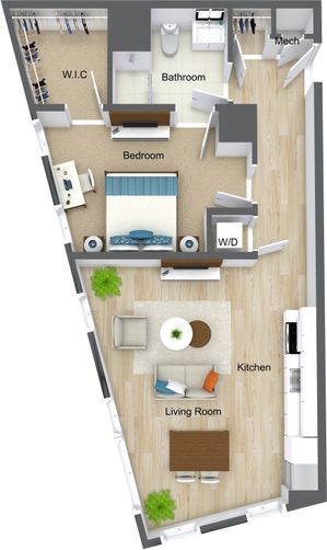 1 Bedroom 1 Bathroom  A8