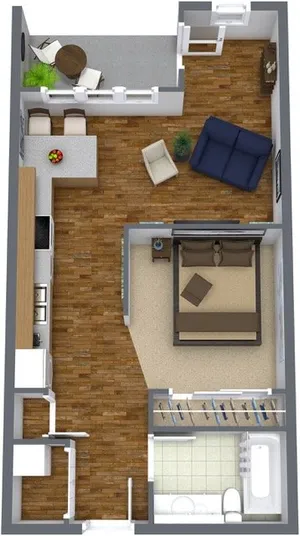 Studio Apartment Floorplan