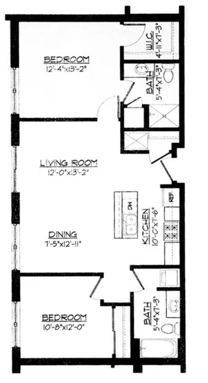2 Bed / 2 Bath - 988 SF
