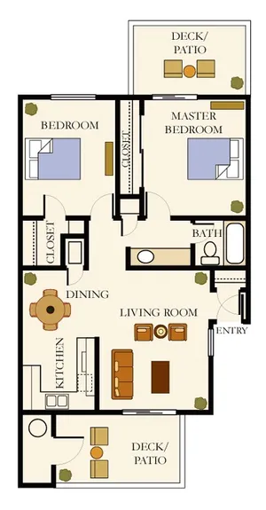2 bed 1 bath cottage