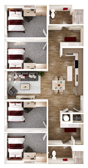 4 Bedroom 2 Bathroom