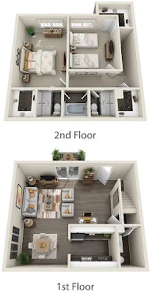 B2 - 2BR, 2.5BA - 1201SF
