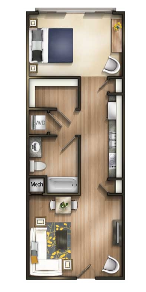 The Lodge at Johns Road - One-Bedroom Floorplan