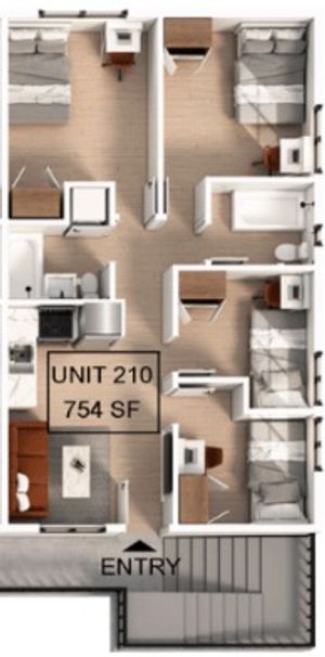 4 Bedroom | 2 Bathroom Apartment