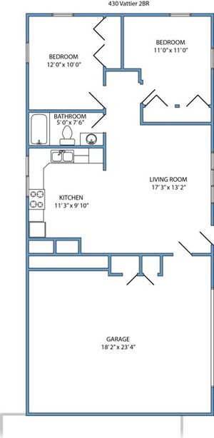 2-bed, 2-bath with garage and finished basement