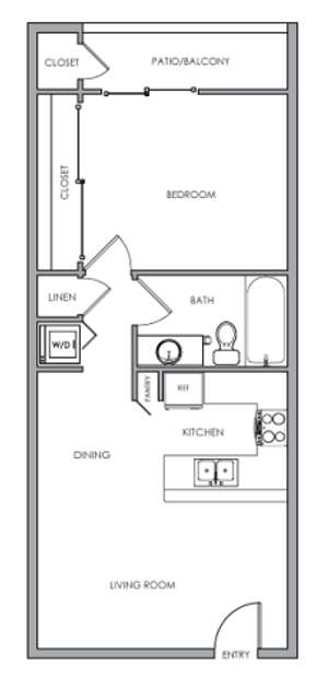 One Bedroom Floor Plan B