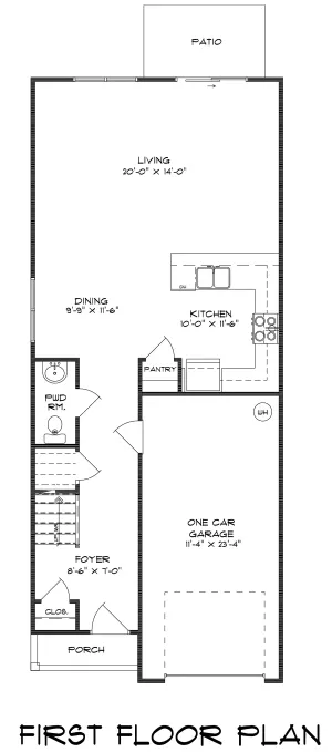 Beckington 3 Bedroom First Floor Plan With Garage