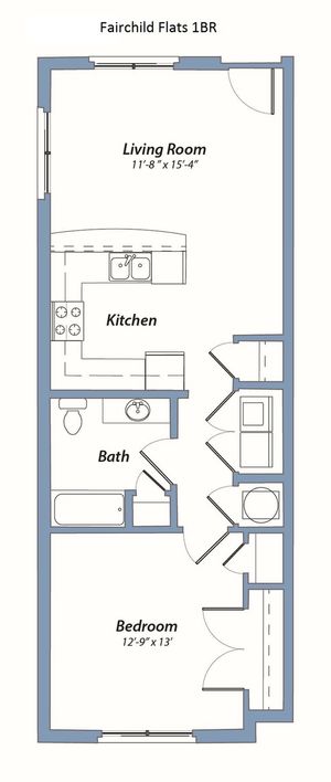 1-bed, 1-bath