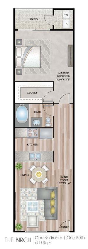 The Birch with Washer & Dryer