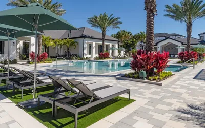 Pool with lounge chairs