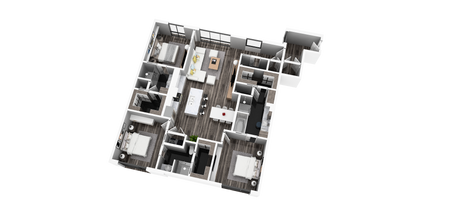 3 bedroom 3.5 bathroom 3D floorplan