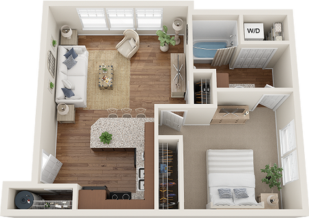 Overlook park 1 bedroom bronze floor plan