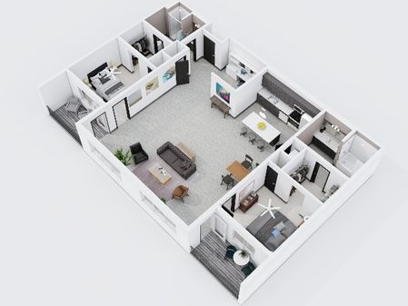 Two Bedroom, Two Bathroom City Scape 2B Layout