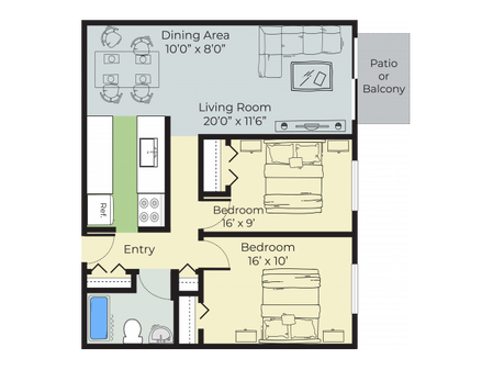 2 Bedroom Floor Plan | Apartment Complex In Nashua Nh | Pheasant Run Apartments