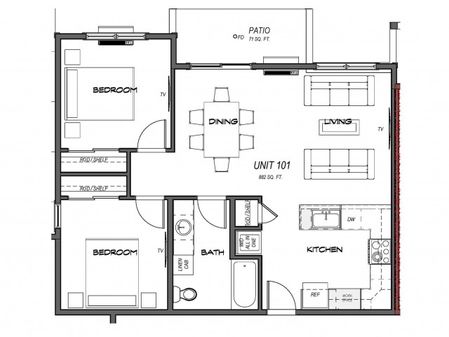 Skyles Apartments 2 Bedroom ADA Floor Plans