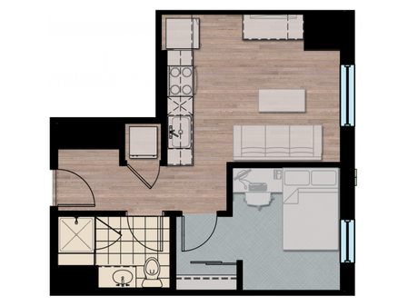 1X1 | 1 bed 1 bath | from 466 square feet