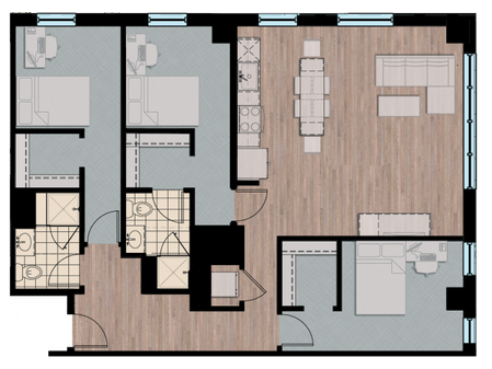 3X2XL | 3 bed 3 bath | from 1272 square feet