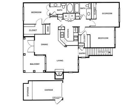 C1 three bed, two bath with dining room, attached garage and balcony