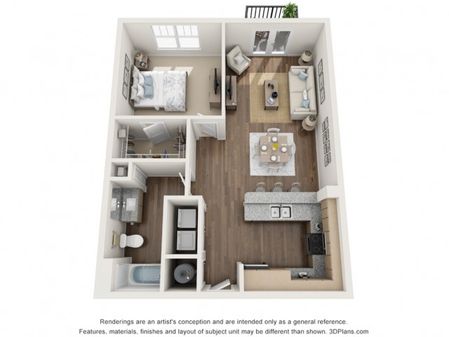 Gem floorplan One Bedroom One Bath
