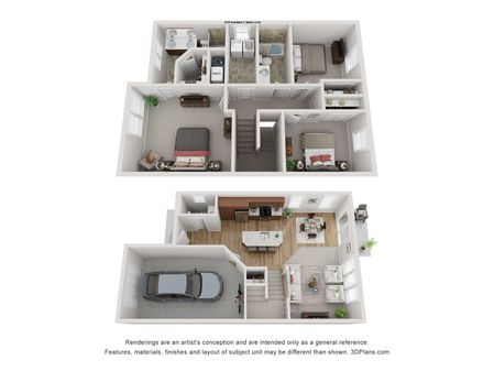 Lee's Summit, MO Apartments for Rent - Chapel Ridge Townhomes - Blueprint of The Cornerstone Floor Plan