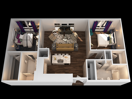 A 2 Bedroom Floor Plan | Luxury Apartments In Towson MD | The Southerly