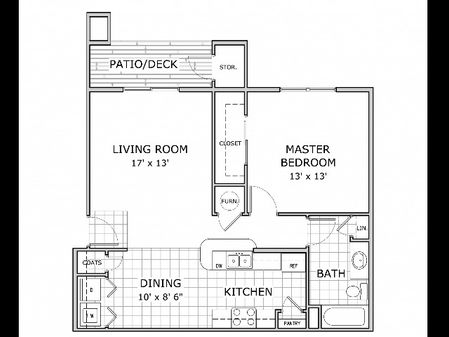 Coryell Crossing 1 Bedroom Floor Plan