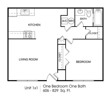 1 Bedroom Floorplan